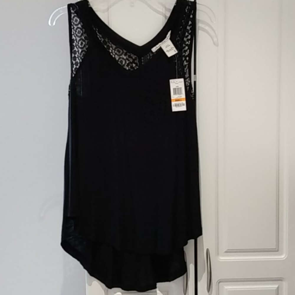 New American Rag Asymmetrical Black Sleeveless Top